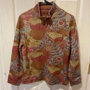 Vintage Caperdoni Floral Zip up Sweater Size M